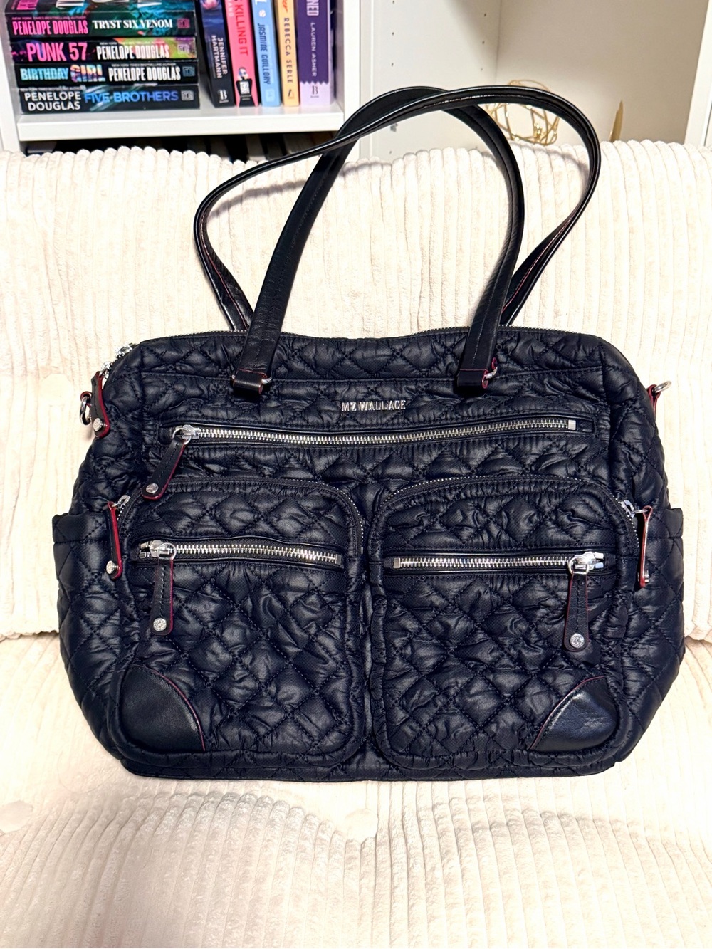 MZ Wallace Quilted Crosby Tote  - Black